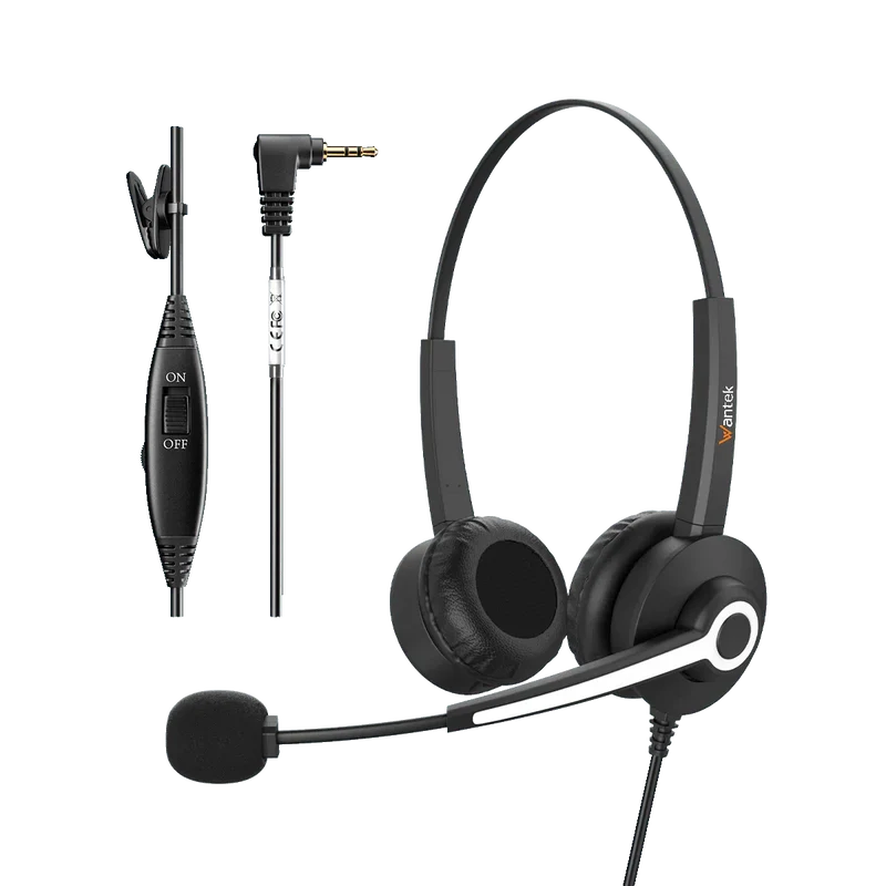 Wantek® h682 Dual-Ear 2.5mm Phone Headset