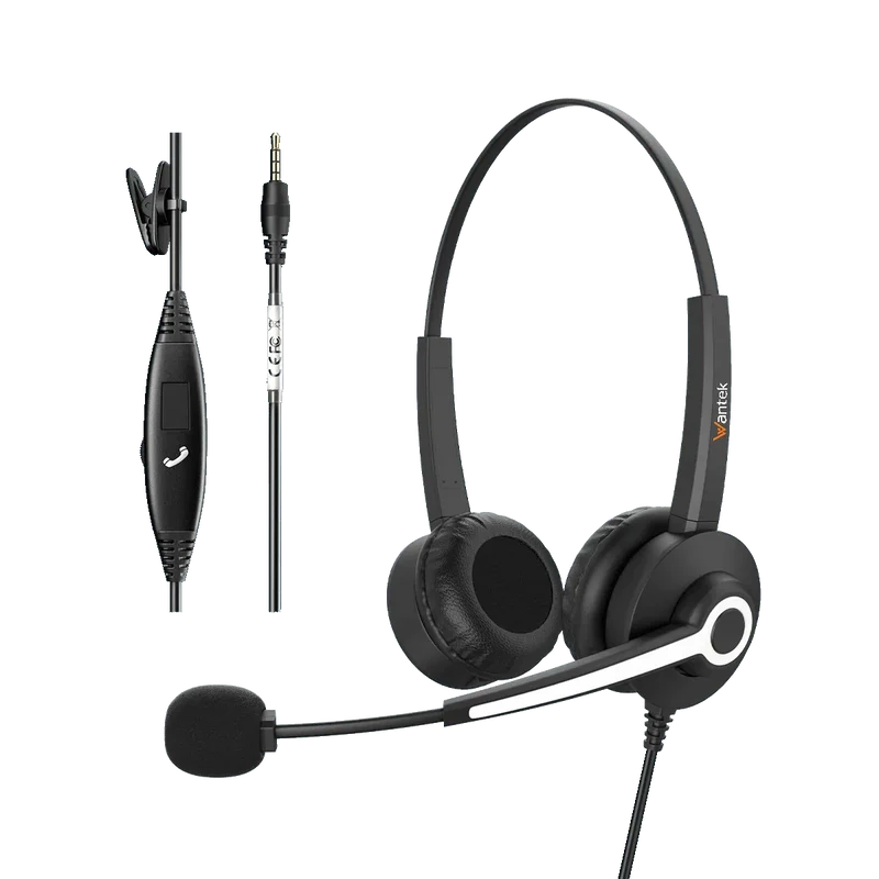 Wantek® h682 Dual-Ear 3.5mm Office Headset with Mic