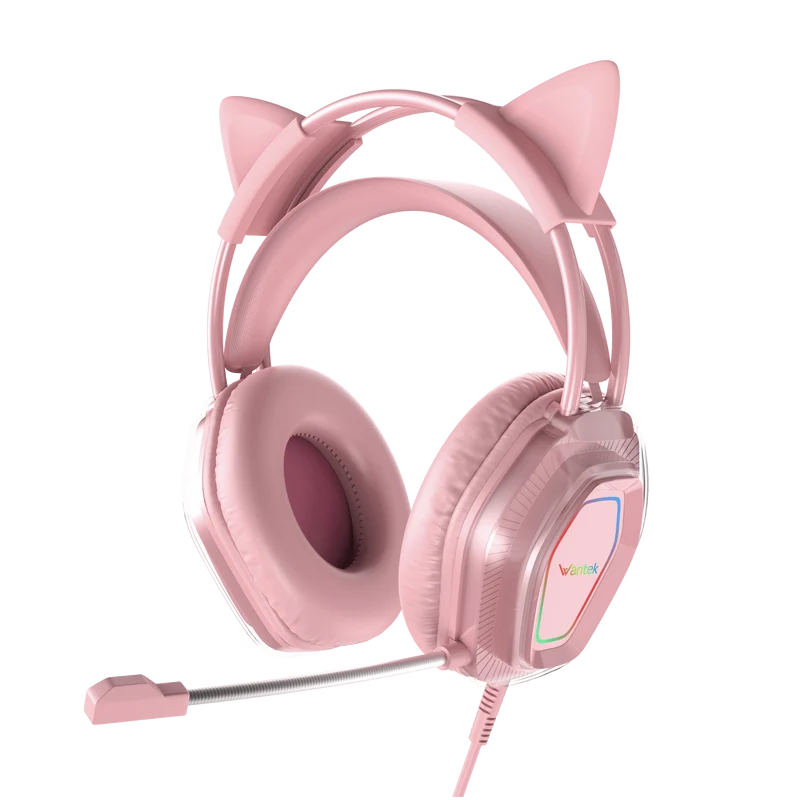 Wantek® V10 Cat Ear Gaming Headphones with Mic & LED Lights