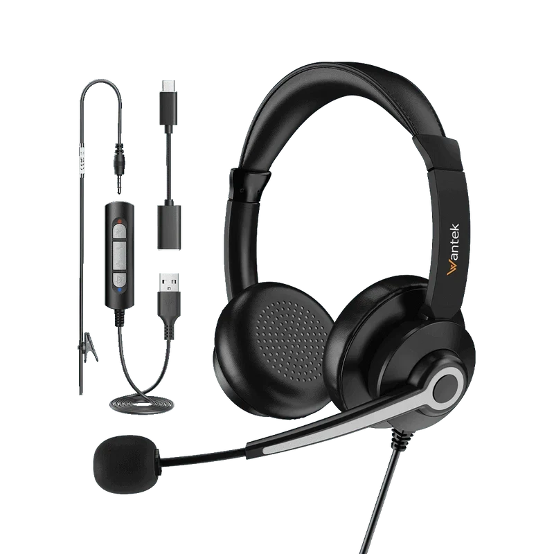 Wantek® h786 dual 3-in-1 Wired Headset USB
