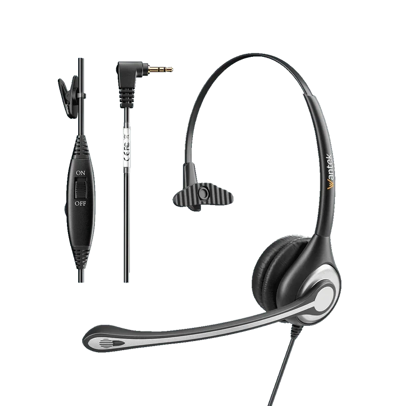 Wantek® h600 2.5mm Phone Headset with Microphone
