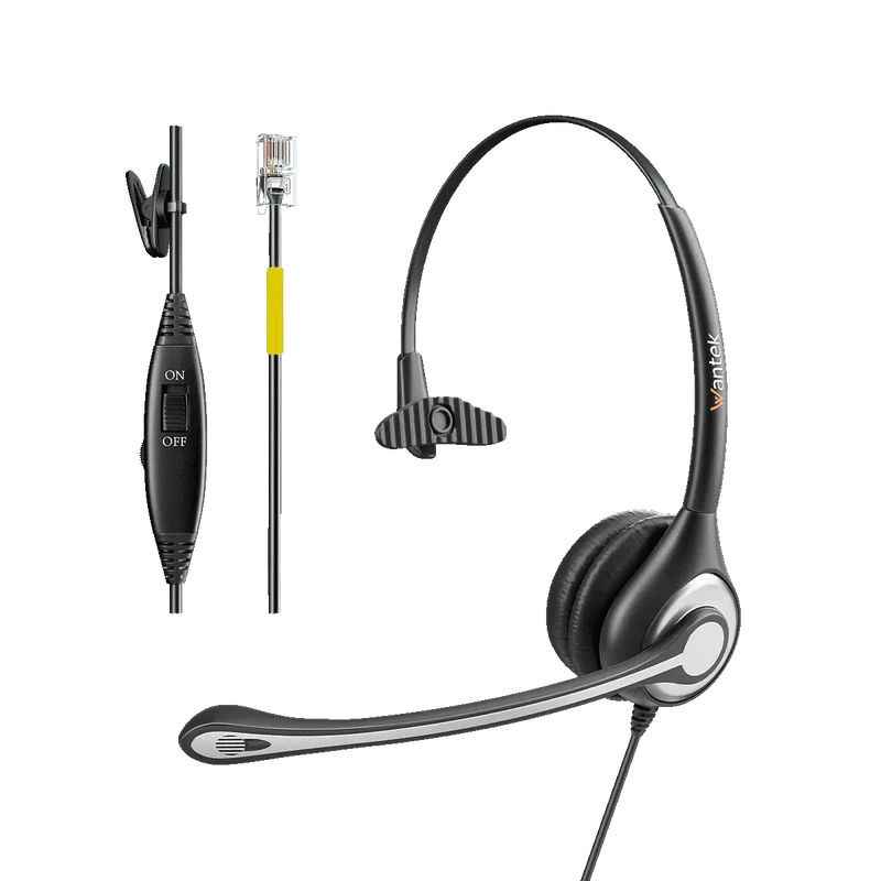 Wantek® h600 RJ9【RJ4】Mono Landline Phone Headset