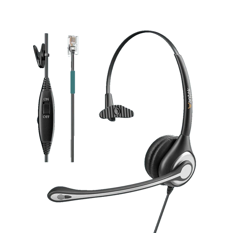 Wantek® h600 RJ9【RJ1】Mono Wired Headset for Compatible Desk Phones