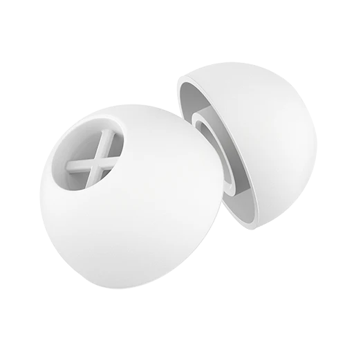 SILICONE EAR ADAPTER "M", WHITE, 5PAIR