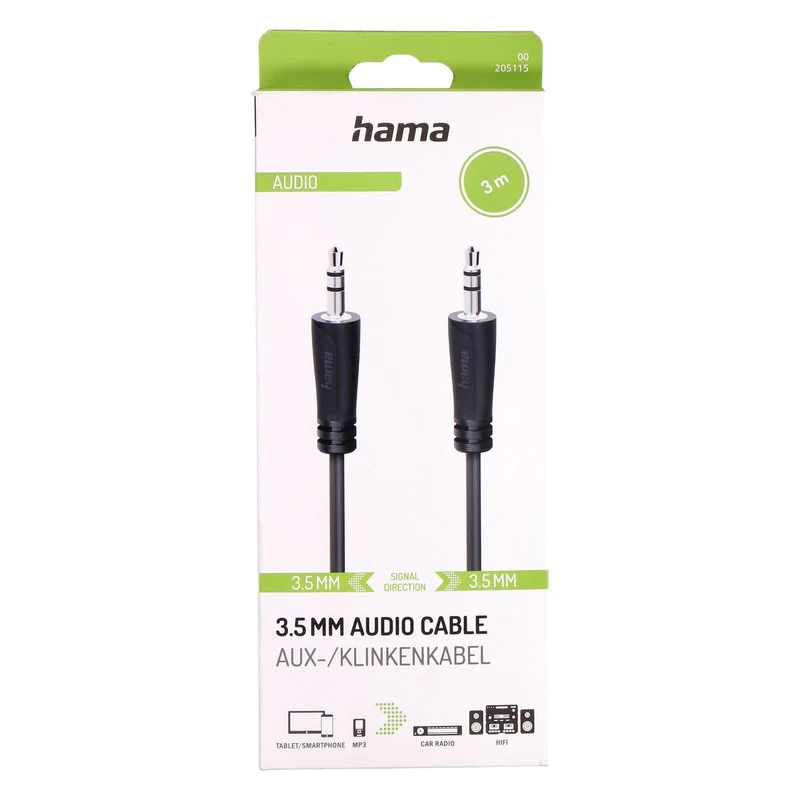 Hama 00205115 Audio-Kabel 3 m 3.5mm Schwarz