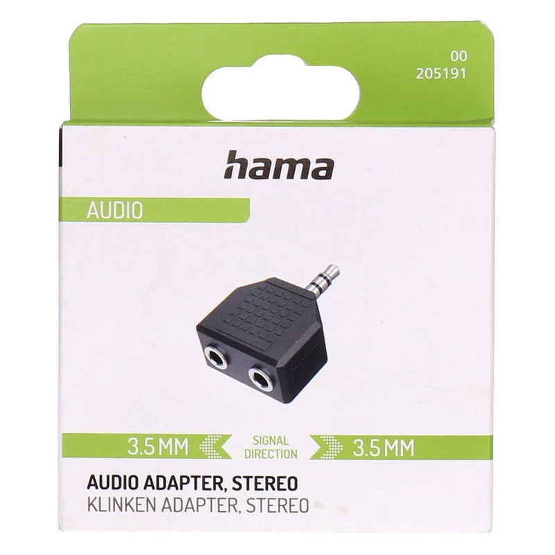 Hama 00205191 Kabeladapter 3.5mm 2 x 3.5mm Schwarz