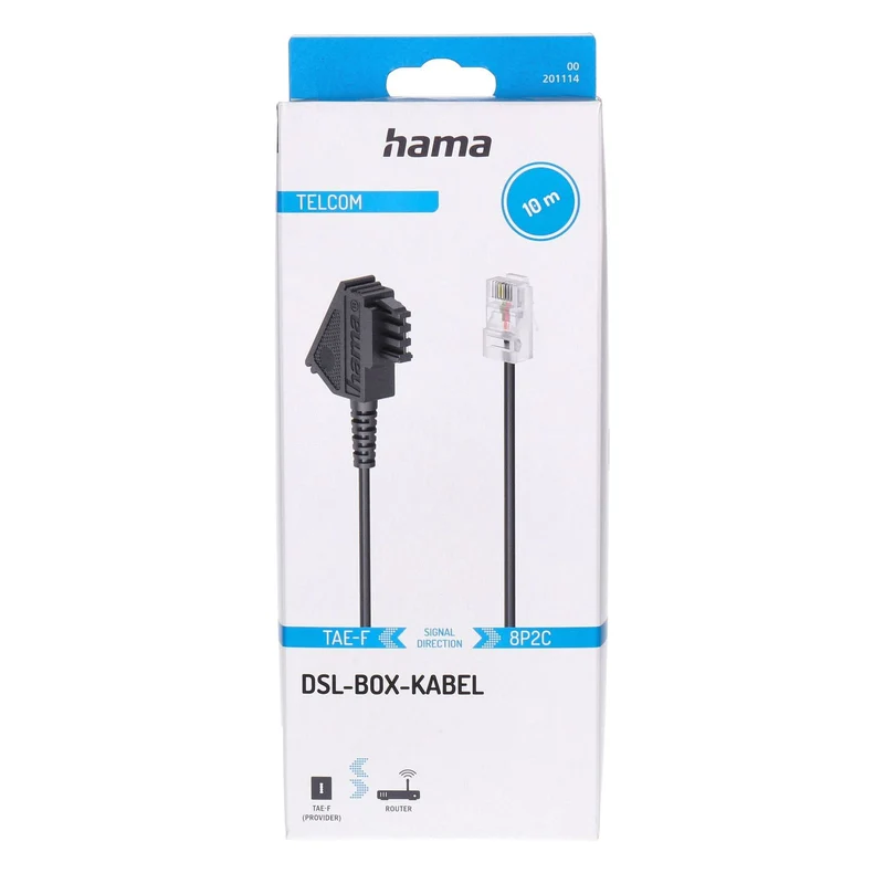 Hama 00201114 Telefonkabel 10 m Schwarz