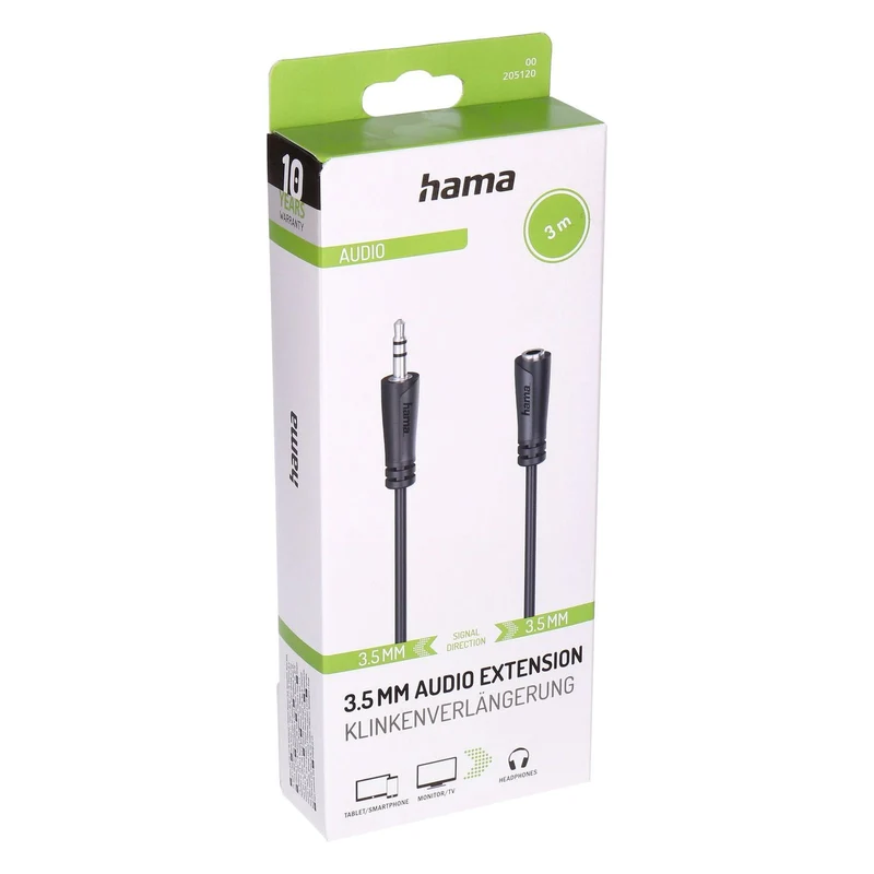 Hama 00205120 Audio-Kabel 3 m 3.5mm Schwarz