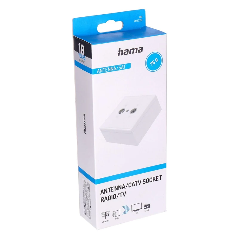 Hama 00205229 Antennen-Endsteckdose, 75 Ohm, Aufputz