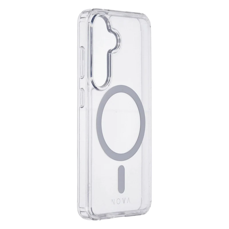 NOVA Crystal Mag Case Transparent passend für Samsung Galaxy S24 Magsafe kompatibel