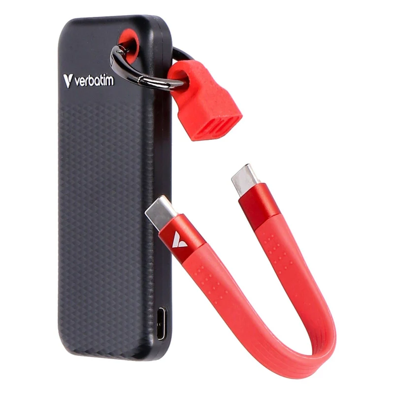 Verbatim Pocket SSD-Festplatte 1TB USB Typ-C 3.2 Gen 2 (3.1 Gen 2) Schwarz, Rot