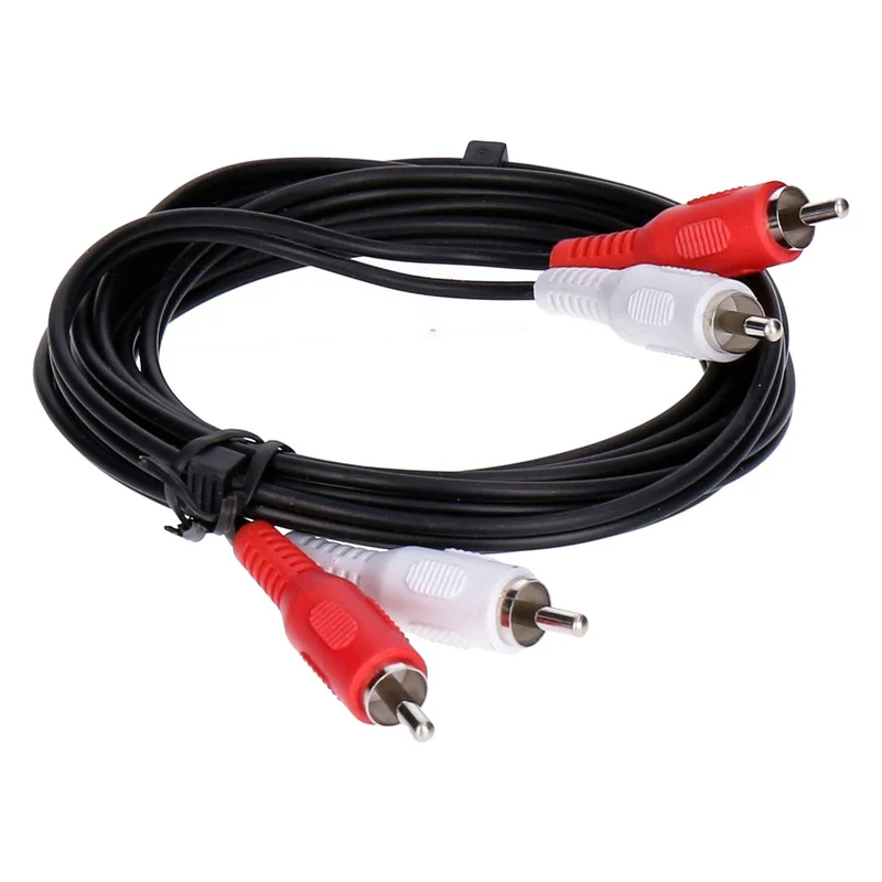 Aswo Audio Kabel 2 Cinch auf 2 Cinch 2,5m schwarz