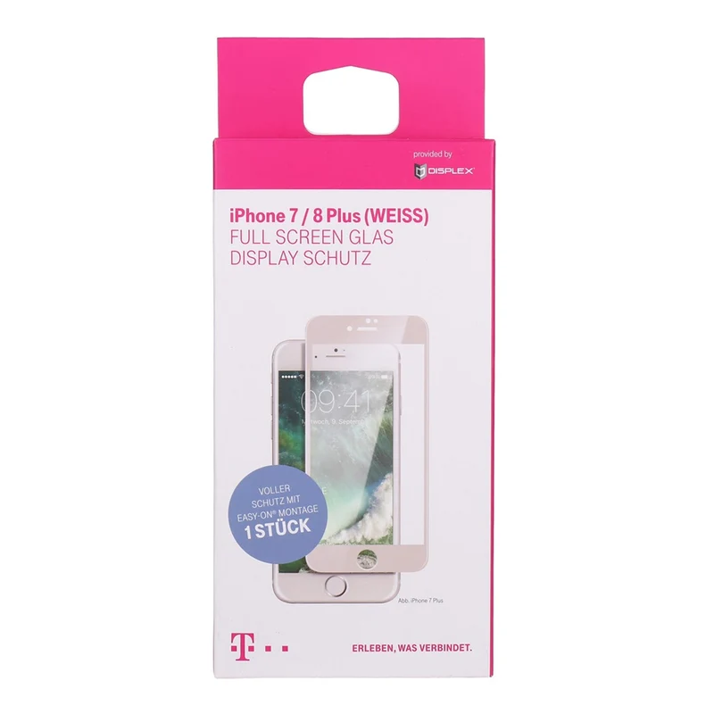 Displex Sicherheitsglas-Displayschutz iPhone 8/7+ iPhone 8/7 Plus weiß
