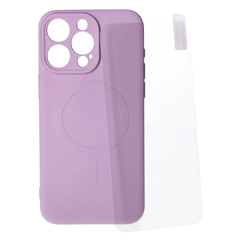 Mobilize Protection Pack iPhone 15 Pro Max Silikon Case lavendel und Displayschutz