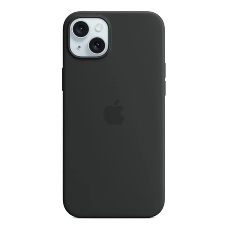 Apple Silikon Case mit MagSafe für iPhone 15 Plus Schwarz