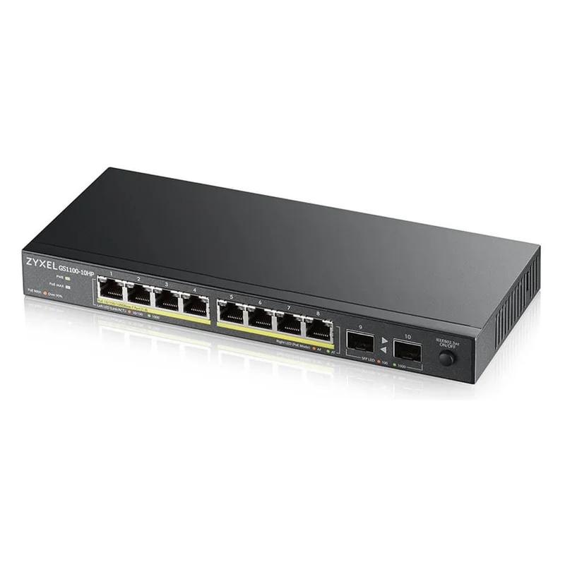 Zyxel GS1100-10HP v2 Unmanaged Gigabit Ethernet (10/100/1000) Power over Ethernet (PoE) Schwarz