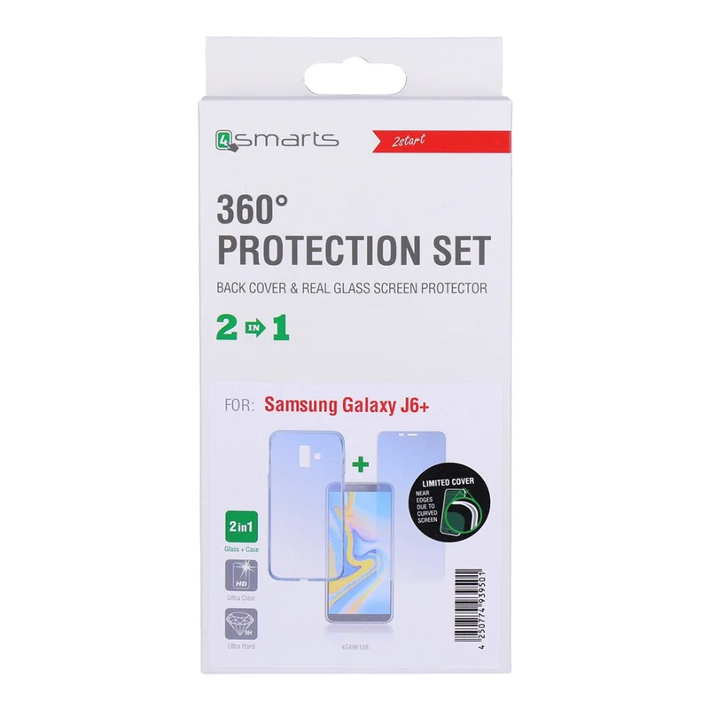4smarts 360° Protection Set Limited Cover für Samsung Galaxy J6+ transparent