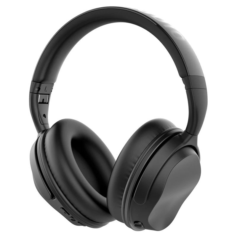 Wicked Audio HUM 1000x Wireless Headphones – Active Noise Cancelling Bluetooth Headset with Mic, 40mm Drivers, 13.5-Hour Battery & Travel Case (Black)