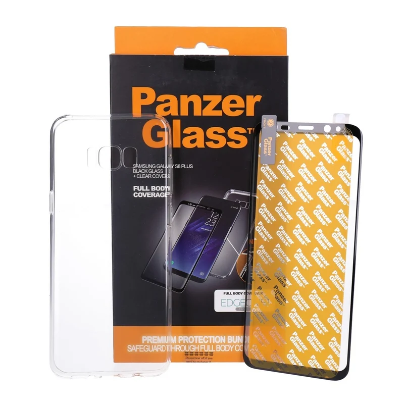 PanzerGlass Displayschutz Schwarz für Samsung Galaxy S8+ inkl. Clear Cover
