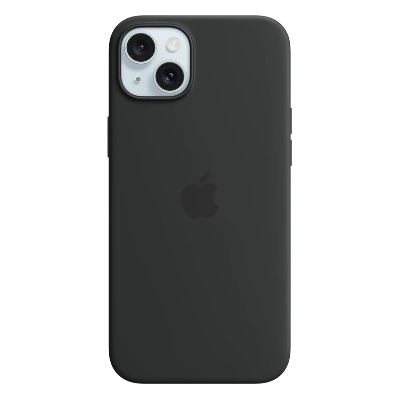 Apple Silikon Case mit MagSafe für iPhone 15 Plus Schwarz