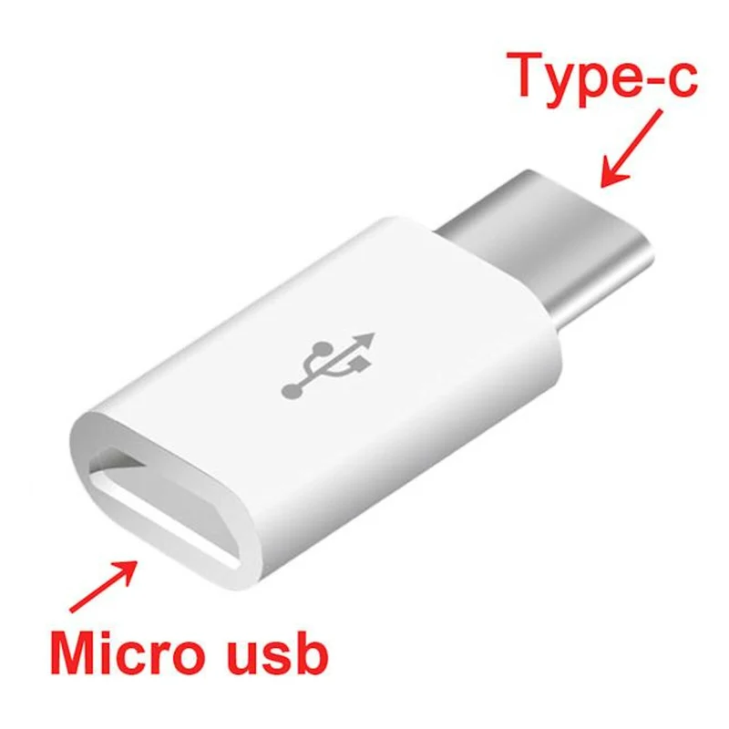 ORIGINAL MicroUSB > USB-C Ladekabel Adapter Samsung S8 A5 Sony Huawei HTC weiss