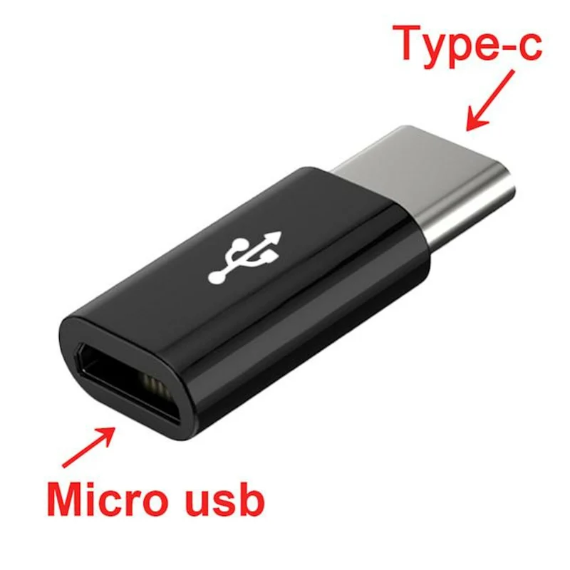 ORIGINAL MicroUSB > USB-C Ladekabel Adapter Schwarz Samsung Sony Huawei HTC LG
