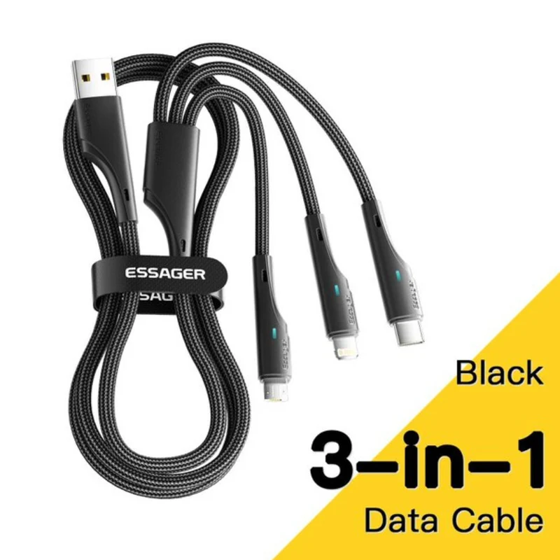 1,2m 3A USB Typ C Kabel Multi Micro Schnell Ladekabel iPhone Samsung Essager