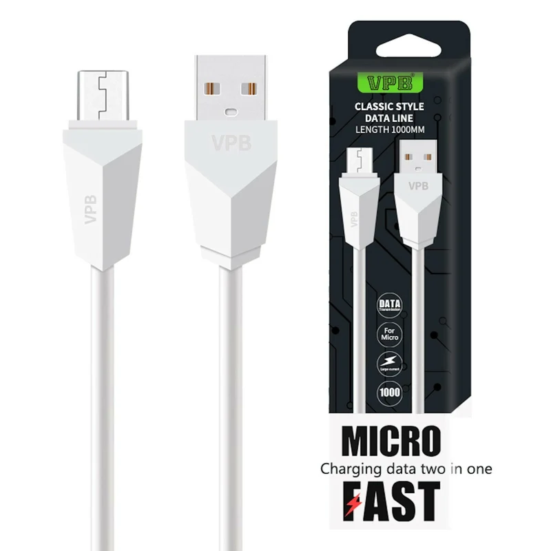 1m Micro USB Schnellladekabel Schnell Ladekabel Sync Datenkabel weiss