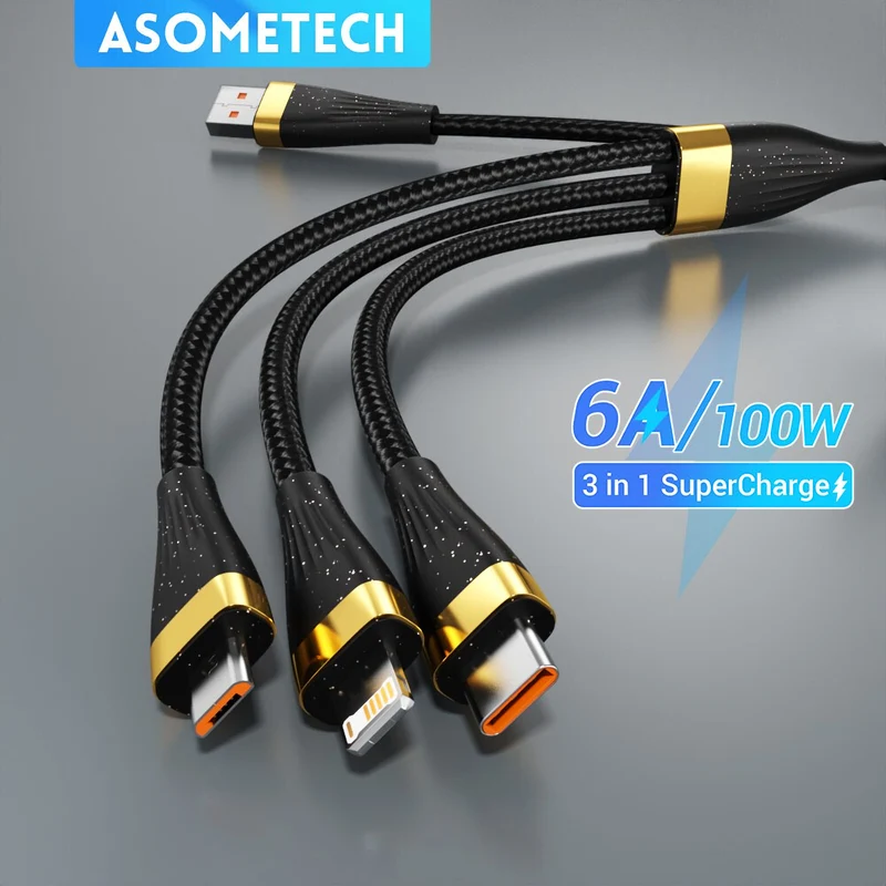 1,25m USB 100W Ladekabel Typ C Multi Micro Kabel Schnell Original Asometech