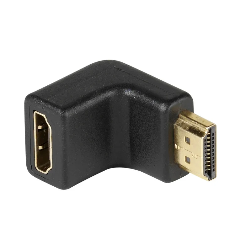 VIVANCO ultimativer HDMI Winkeladapter, kompatibel mit HDMI Buchse zu HDMI Stecker 90 Grad störungsfreie verlustfreie Übertragung