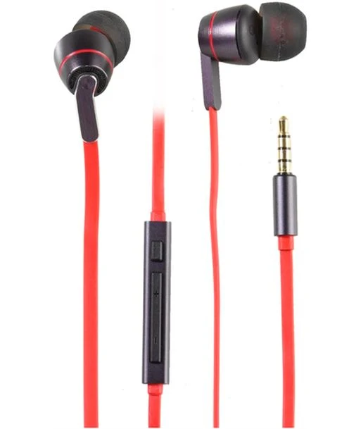 VIVANCO In-Ear Headset Rot – Hochwertiger Sound für alle 3,5mm Geräte