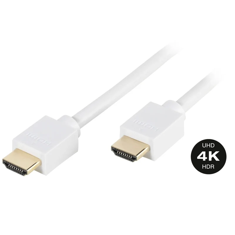 VIVANCO HDMI Kabel 4K 18 Gbps – Premium High Speed mit Ethernet, 24 Karat vergoldete Kontakte, 2 m