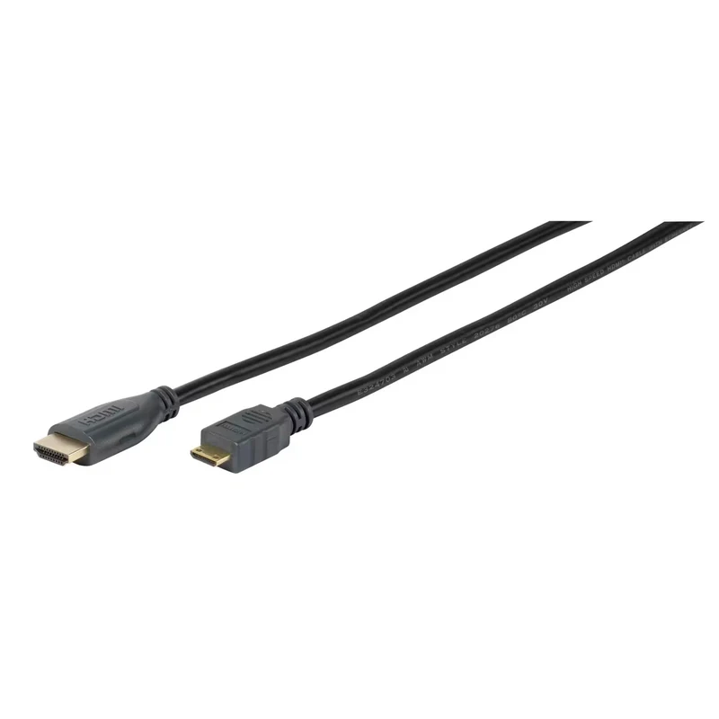 VIVANCO Mini HDMI Kabel 1,5m 4K – Ultra dünn, vergoldet, kompatibel mit HDMI D Geräten, ARC, 3D, Ethernet