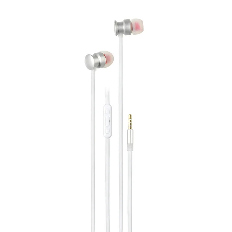 Exklusive VIVANCO In-Ear Kopfhörer, Weiß, edles Metallgehäuse, Mikrofon und Steuerung, 3,5 mm Klinke, 1,25 m Kabel