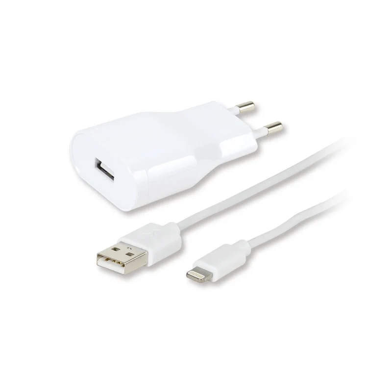 VIVANCO hochwertiges USB Schnelllade Kabel kompatibel mit Apple Geräten, Charger Kit 2.4A, inkl. 1m Lightning Kabel