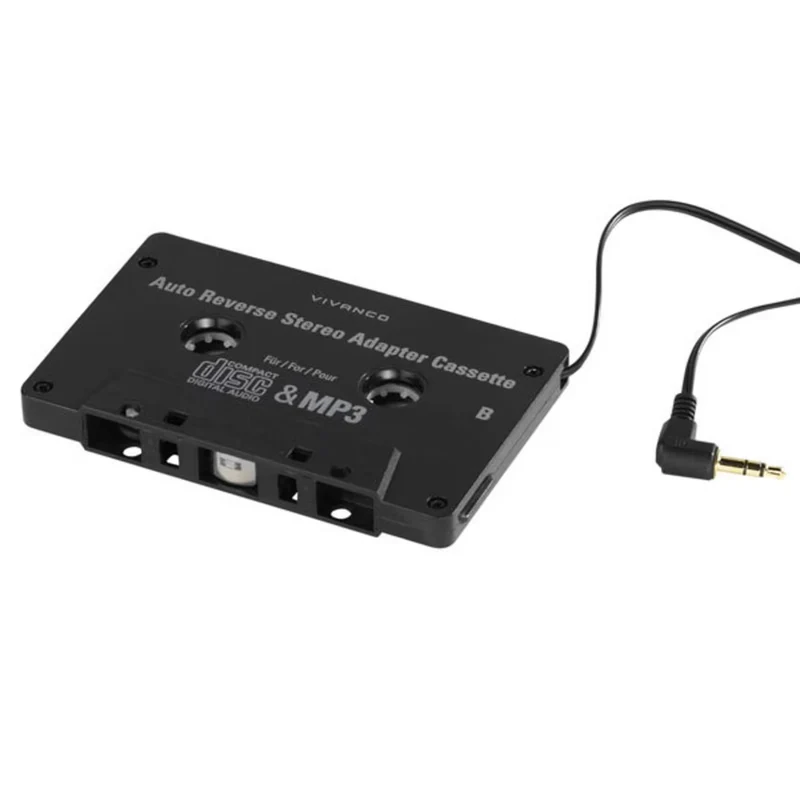 VIVANCO Hochwertige Adapterkassette, kompatibel mit MP3 Geräten, Autoradio Stereo, Auto-Reverse Funktion, 3,5mm Klinkenstecker