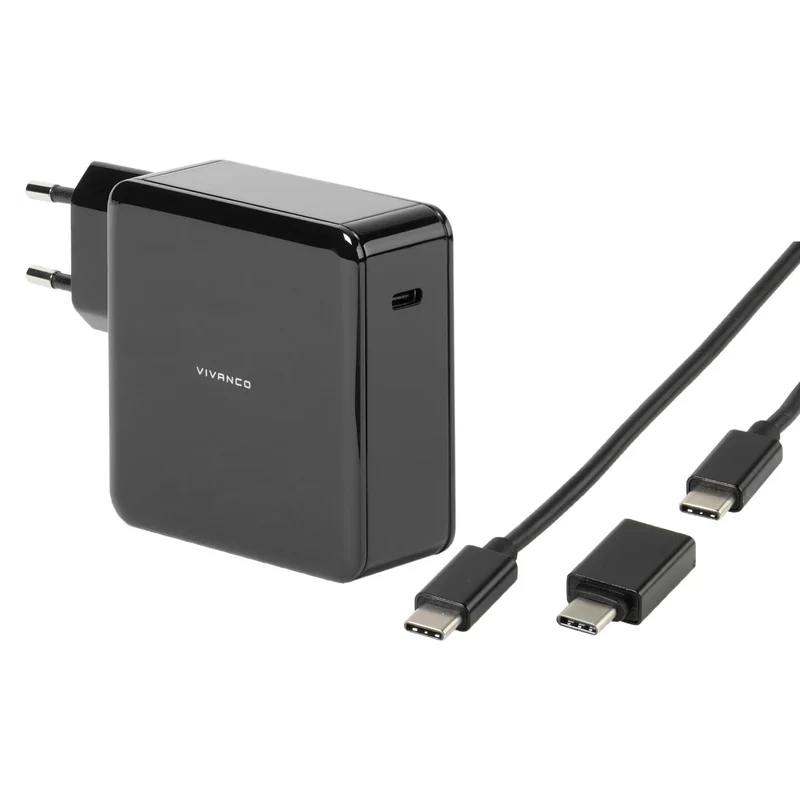 VIVANCO Universal USB Type-C Ladegerät 30W, kompatibel mit MacBooks, Notebooks, Tablets und Smartphones, 1,5m