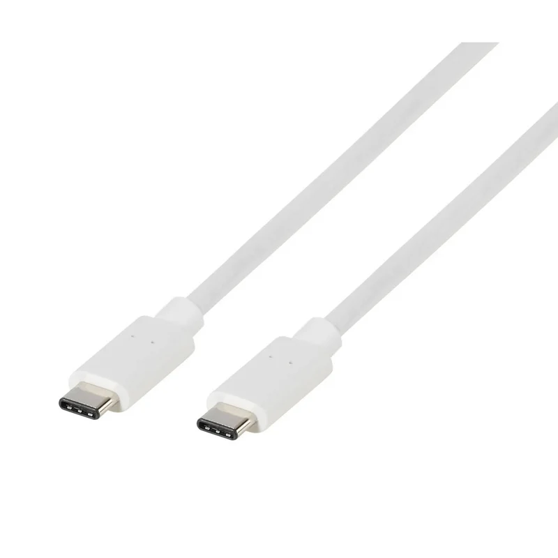 VIVANCO Hochwertiges USB Type-C Kabel, kompatibel mit USB-C Geräten, Daten- und Ladekabel, 1,2 m, Weiß, beidseitige Stecker