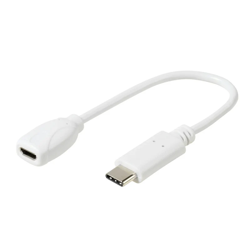 VIVANCO Hochwertiger USB Type-C Adapter, kompatibel mit Micro USB, schnelles Laden, 480 Mbit/s, 0,1m, robust und kompakt
