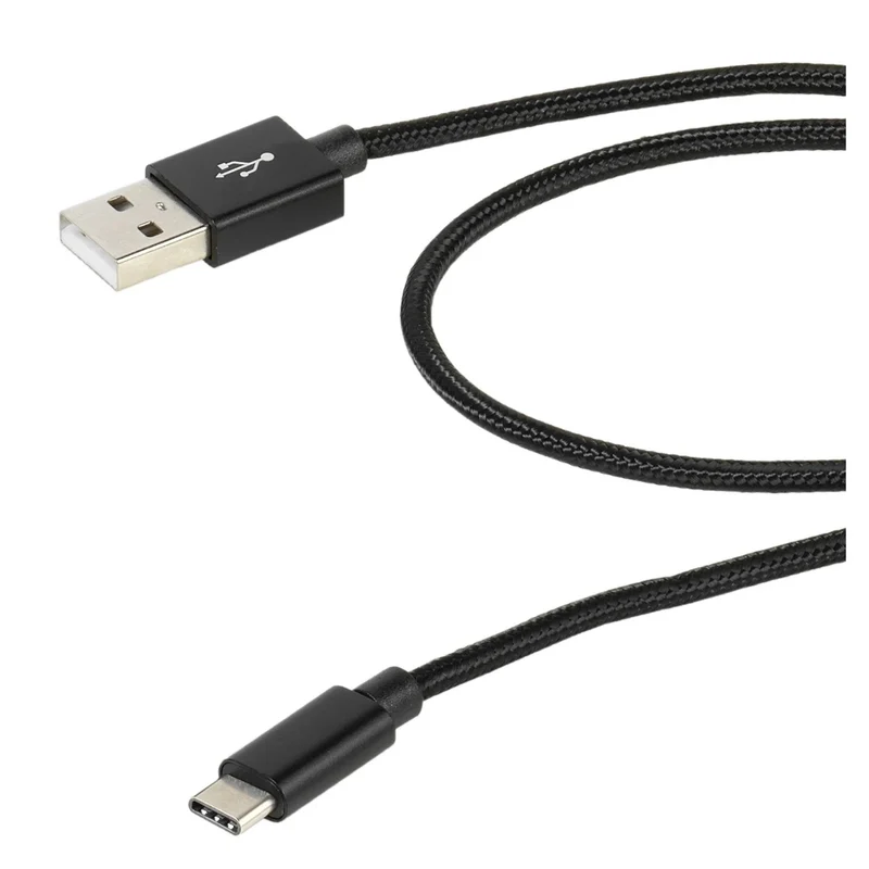 VIVANCO Hochwertige USB Type-C Ladekabel, Quick Charge kompatibel, MFI zertifiziert, Nylonummantelung, 1,5m, Schwarz