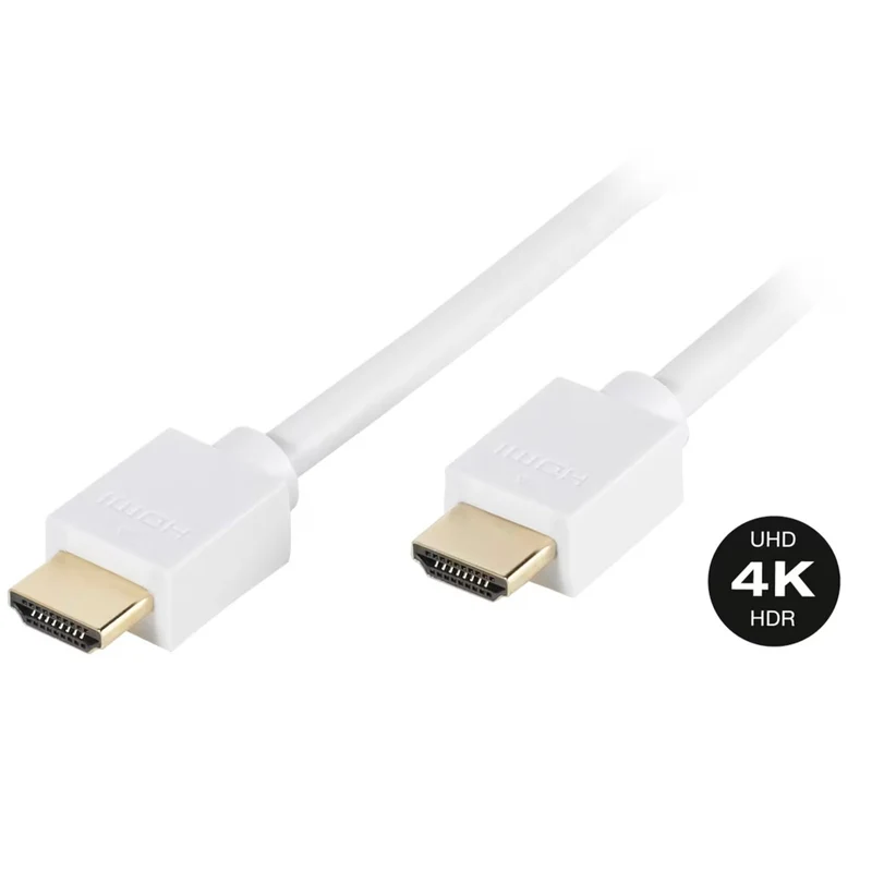 VIVANCO Hochwertiges HDMI Kabel mit Ethernet High Speed 18 Gbps 3D 4K Audio Rückkanal Weiß 1m