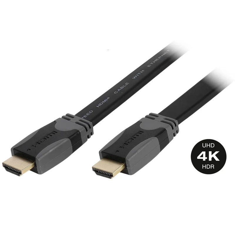 VIVANCO Hochwertiges HDMI Flachband Kabel, 1,5m, mit Ethernet, ARC, 4K Unterstützung, 3D, 10,2 Gbps, für Full HDTV