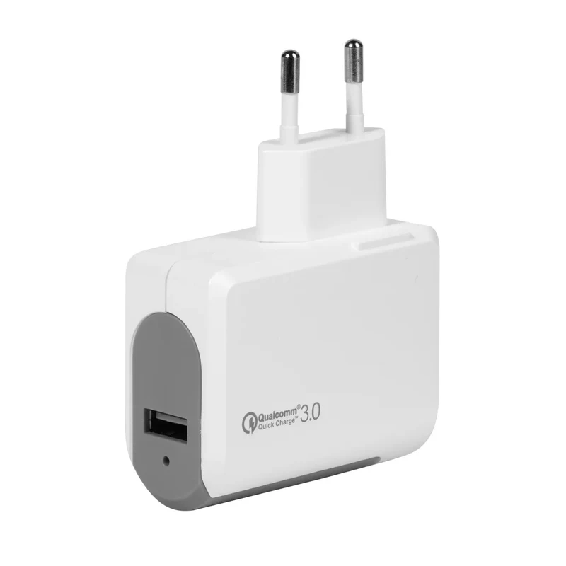 VIVANCO Hochwertiger Schnell Ladeadapter USB 3.0, kompatibel mit Quick Charge, 3A, 100–240V, kompakt, weiß, 1 Port