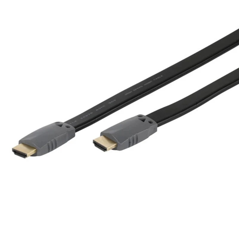 VIVANCO HDMI Kabel 5m Full HD, Flachband, High Speed, vergoldete Kontakte, kompatibel mit TV und Beamer