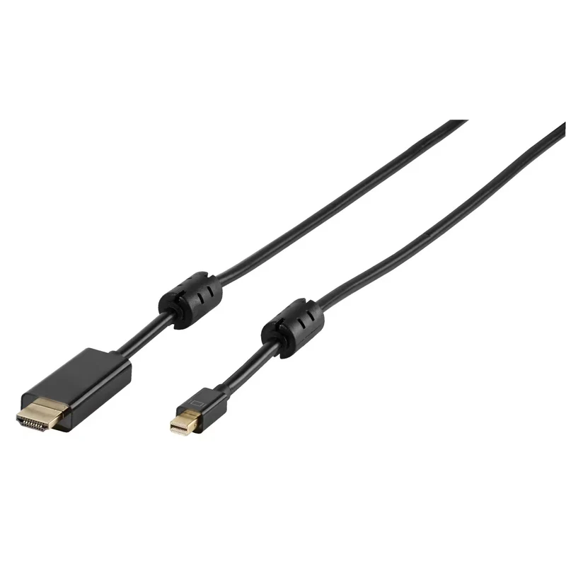 VIVANCO Hochwertiges Mini DisplayPort zu HDMI Kabel, 1,8 m, vergoldete Kontakte, mit Ferritkern, für MacBook und PC