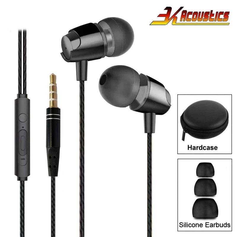 In-Ear Kopfhörer R4 – Mega Bass Klang, kabelgebunden + Hardcase