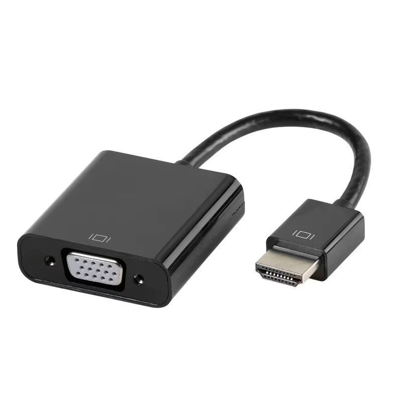 VIVANCO Hochwertiger HDMI VGA Adapter, 0,1 m – HDMI® Stecker auf VGA Buchse, mit Audioausgang, Digital zu Analog