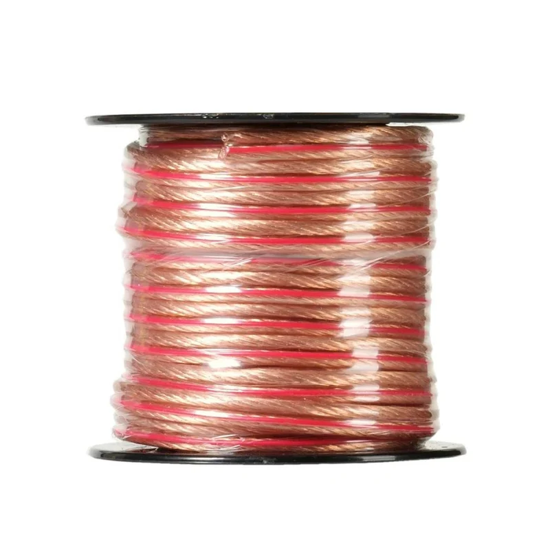 VIVANCO Hochwertiges Audio Lautsprecherkabel, Transparent, 10m, 2 x 1,5mm², auf Mini-Spule, Universell einsetzbar