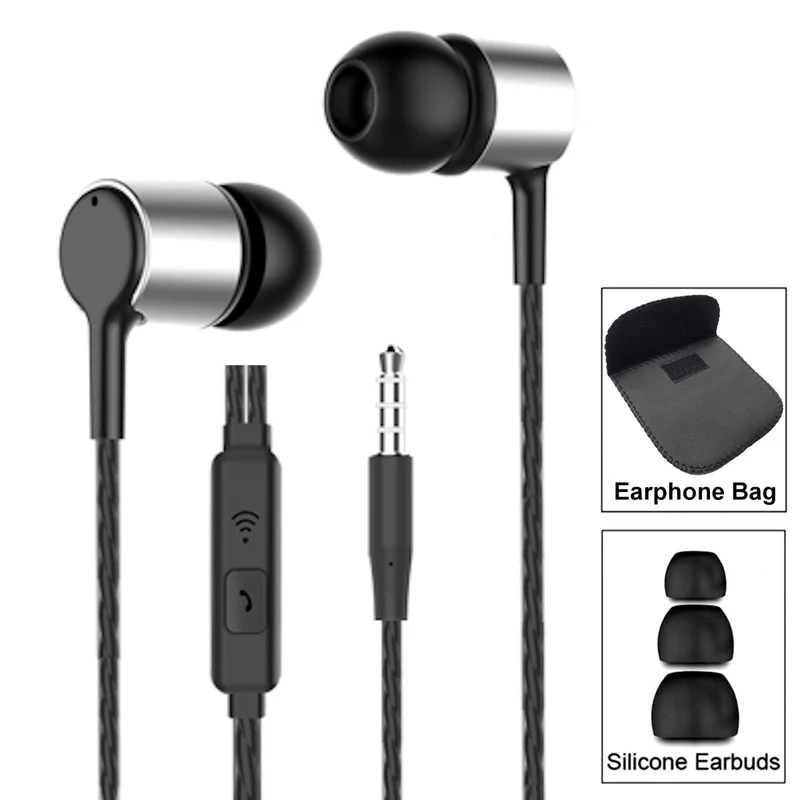 Super Bass In-Ear Kopfhörer Ohrhörer S24 Headset Earphone Headphone + PU-Tasche