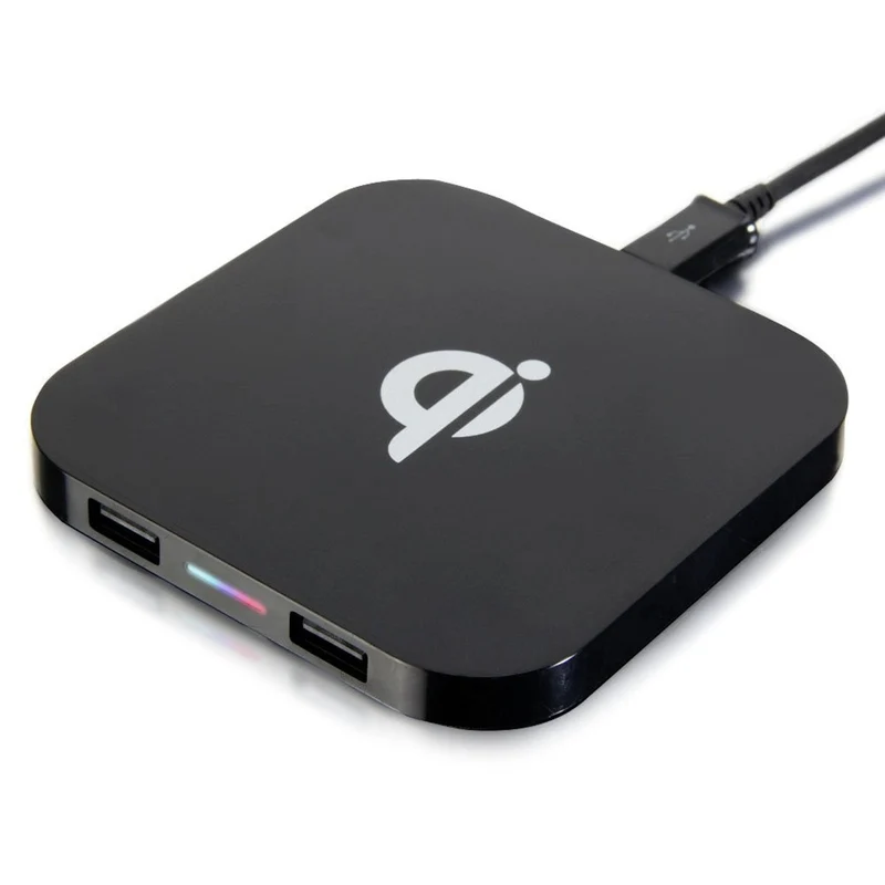 Wireless Charger Q8 Ladegerät Kabellos Ladestation QI 2 x USB für iPhone Samsung